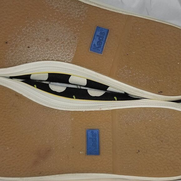 Kate Spade Keds Black Apple Print Lace Up Casual Champion Sneakers Women Size 10 - Picture 8 of 10